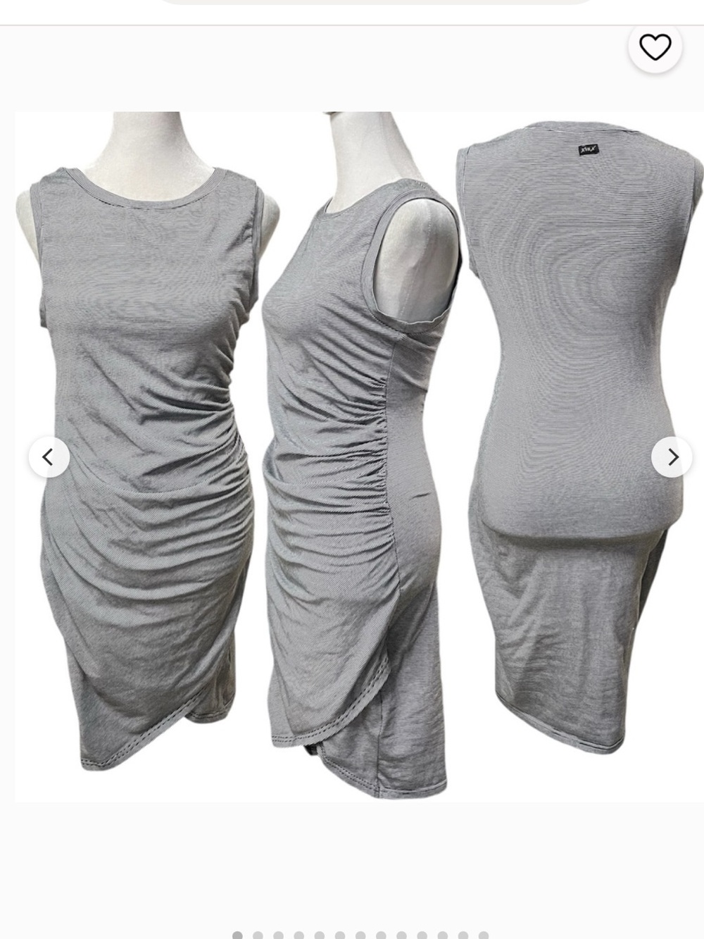 Lira Sleeveless Ruched Side Dress — Gray